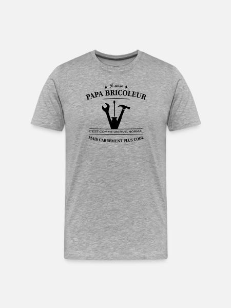 papa bricoleur - T-shirt bio Premium Homme - gris chiné