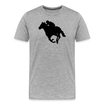 Pferderennen - Männer Premium Bio T-Shirt - Grau meliert - Vorne - Damien (186cm)