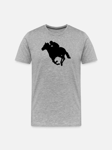 Pferderennen - Männer Premium Bio T-Shirt - Grau meliert
