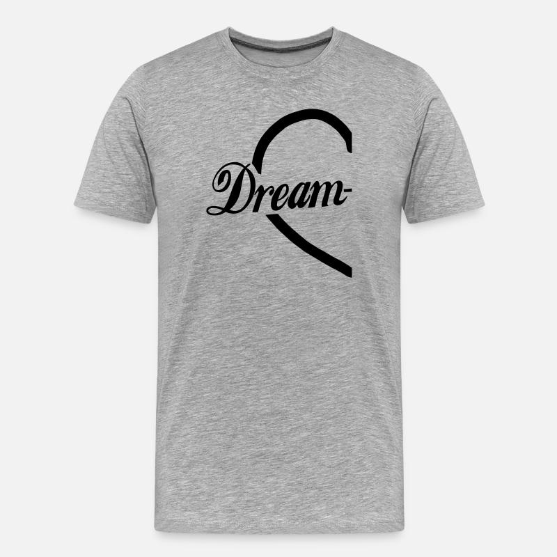 Dream-Team Herz - Männer Premium Bio T-Shirt - Grau meliert