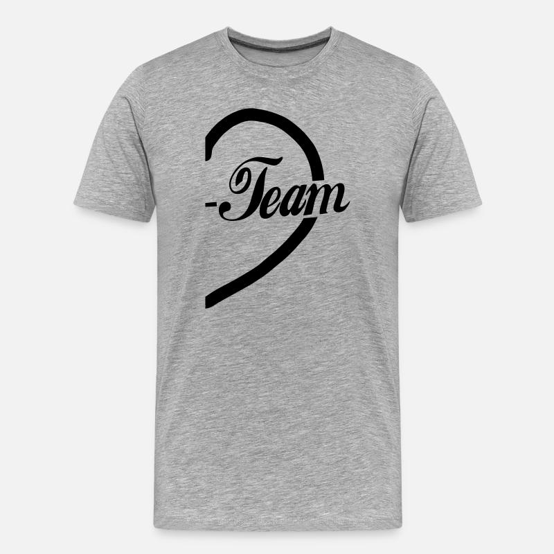 Team-Herz - Männer Premium Bio T-Shirt - Grau meliert