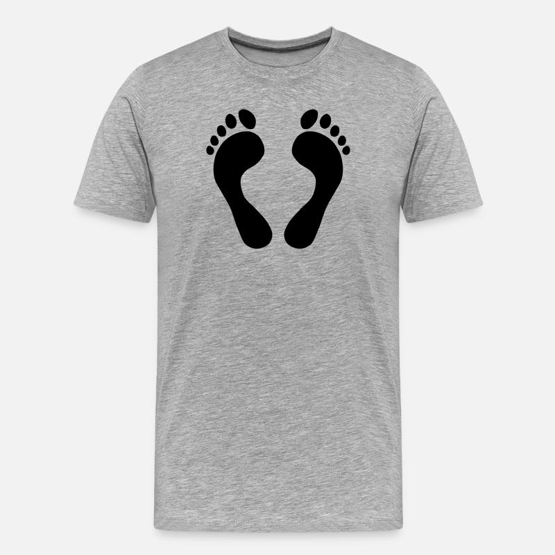 Fußabdruck - Männer Premium Bio T-Shirt - Grau meliert