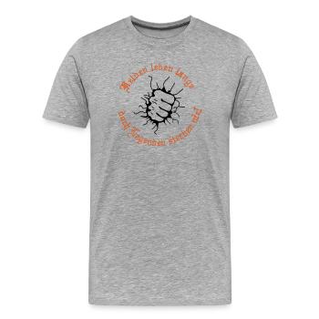 Helden leben lange doch Legenden sterben nie - Männer Premium Bio T-Shirt - Grau meliert - Vorne - Damien (186cm)