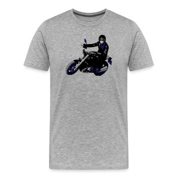 Retrobike  - Männer Premium Bio T-Shirt - Grau meliert - Vorne - Damien (186cm)