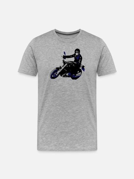 Retrobike - Männer Premium Bio T-Shirt - Grau meliert