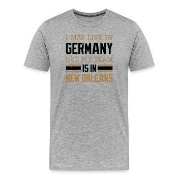 New Orleans - Männer Premium Bio T-Shirt - Grau meliert - Vorne - Damien (186cm)