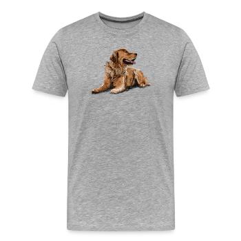 Golden Retriever - Men's Premium Organic T-Shirt - heather grey - Front - Damien (186cm)