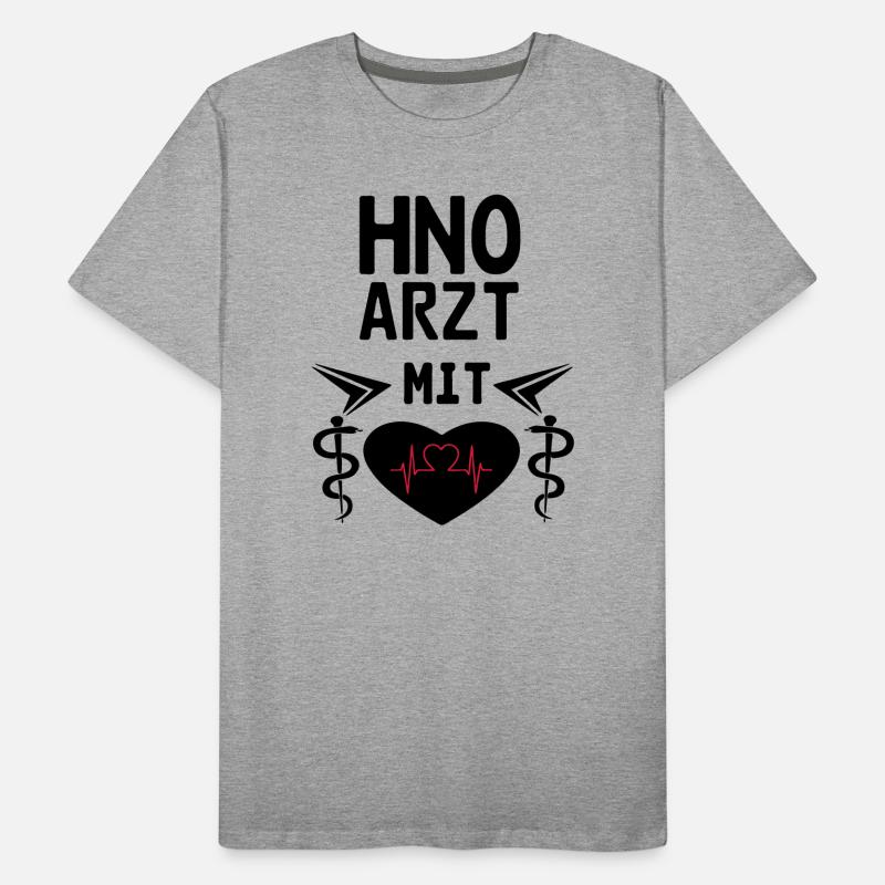 HNO Arzt mit Herz Geschenk Männer Premium Bio T-Shirt