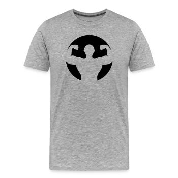 Bodybuilding Muskelprotz - Männer Premium Bio T-Shirt - Grau meliert - Vorne - Damien (186cm)