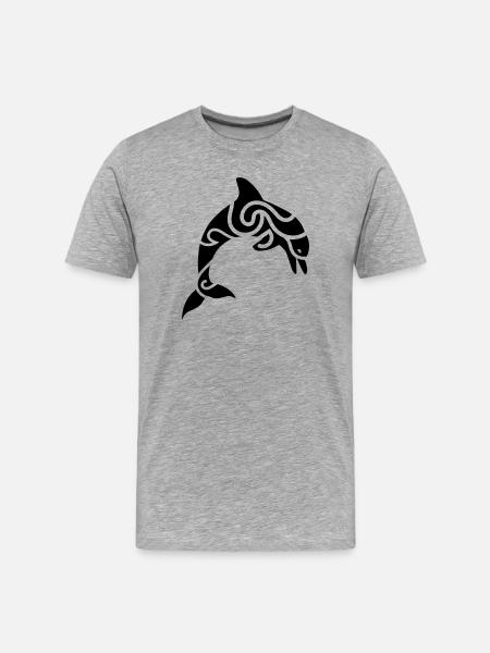 Dolphin - Men's Premium Organic T-Shirt - heather grey