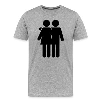 Paire - T-shirt bio Premium Homme - gris chiné - Devant - Damien (186cm)