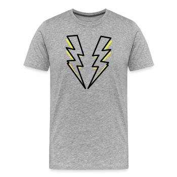 Lightning flash lighting - Men's Premium Organic T-Shirt - heather grey - Front - Damien (186cm)