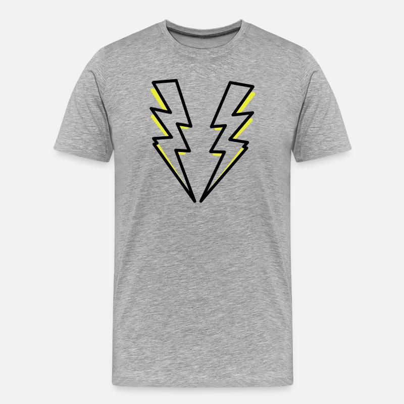 Blitze,Blitz,Blitzer, - Männer Premium Bio T-Shirt - Grau meliert
