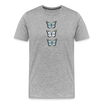 Collection de papillons - Men's Premium Organic T-Shirt - heather grey - Front - Damien (186cm)