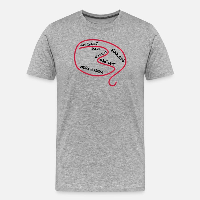 Der rote Faden... - Männer Premium Bio T-Shirt - Grau meliert