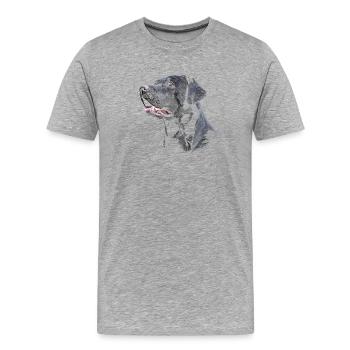 Labrador - Men's Premium Organic T-Shirt - heather grey - Front - Damien (186cm)