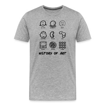 History of Art - Männer Premium Bio T-Shirt - Grau meliert - Vorne - Damien (186cm)