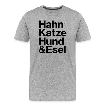 BREMEN Stadtmusikanten Hahn Esel Hund Katze - Männer Premium Bio T-Shirt - Grau meliert - Vorne - Damien (186cm)