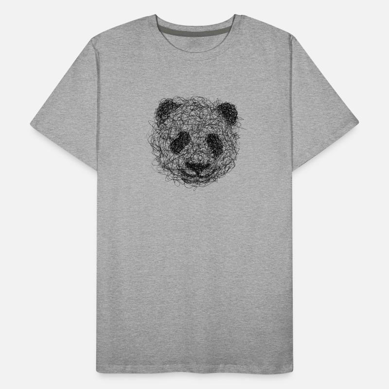 Panda Drawing Scribble - Panda scribble art Men's Premium Organic T-Shirt