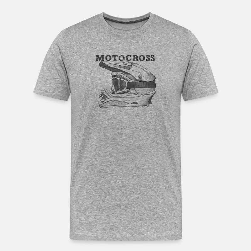 Motocross - Männer Premium Bio T-Shirt - Grau meliert