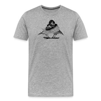 zwei verliebte Vögel - Männer Premium Bio T-Shirt - Grau meliert - Vorne - Damien (186cm)