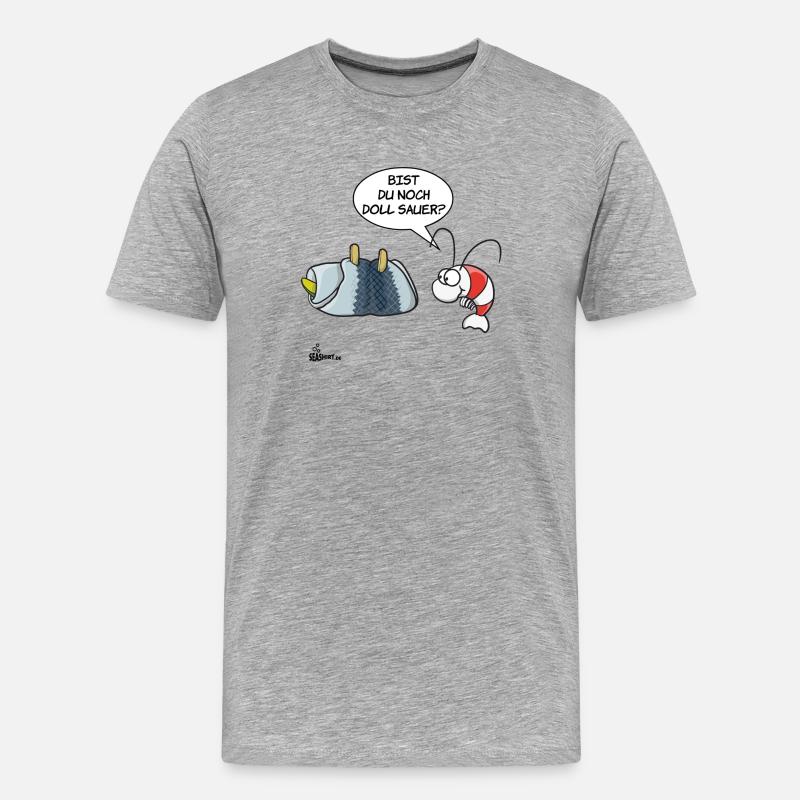 Rollmops - Männer Premium Bio T-Shirt - Grau meliert