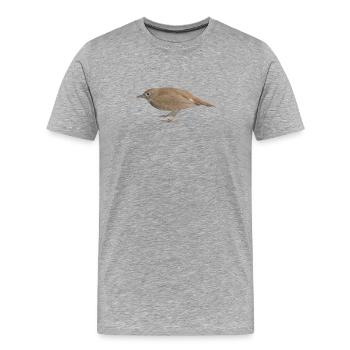 Bird Nightingale - Men's Premium Organic T-Shirt - heather grey - Front - Damien (186cm)