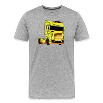 LKW-Fahrer Fernfahrer LKW Brummi - Männer Premium Bio T-Shirt - Grau meliert - Vorne - Damien (186cm)