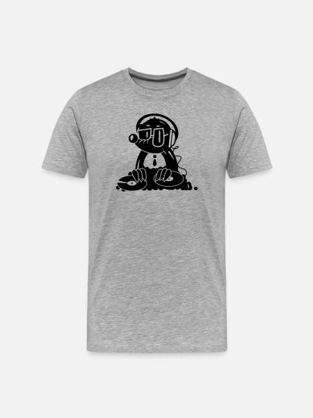the Mole as a DJ - Men's Premium Organic T-Shirt - heather grey