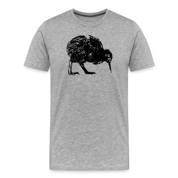 Kiwi Nouvelle-Zélande et Auckland - T-shirt bio Premium Homme - gris chiné - Devant - Damien (186cm)