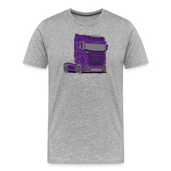 Camion, Camion, Camion, Voiture, Camionneur, Voiture, - T-shirt bio Premium Homme - gris chiné - Devant - Damien (186cm)
