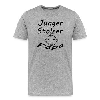 Geschenk Papa Geburt Vater Vatertag - Männer Premium Bio T-Shirt - Grau meliert - Vorne - Damien (186cm)