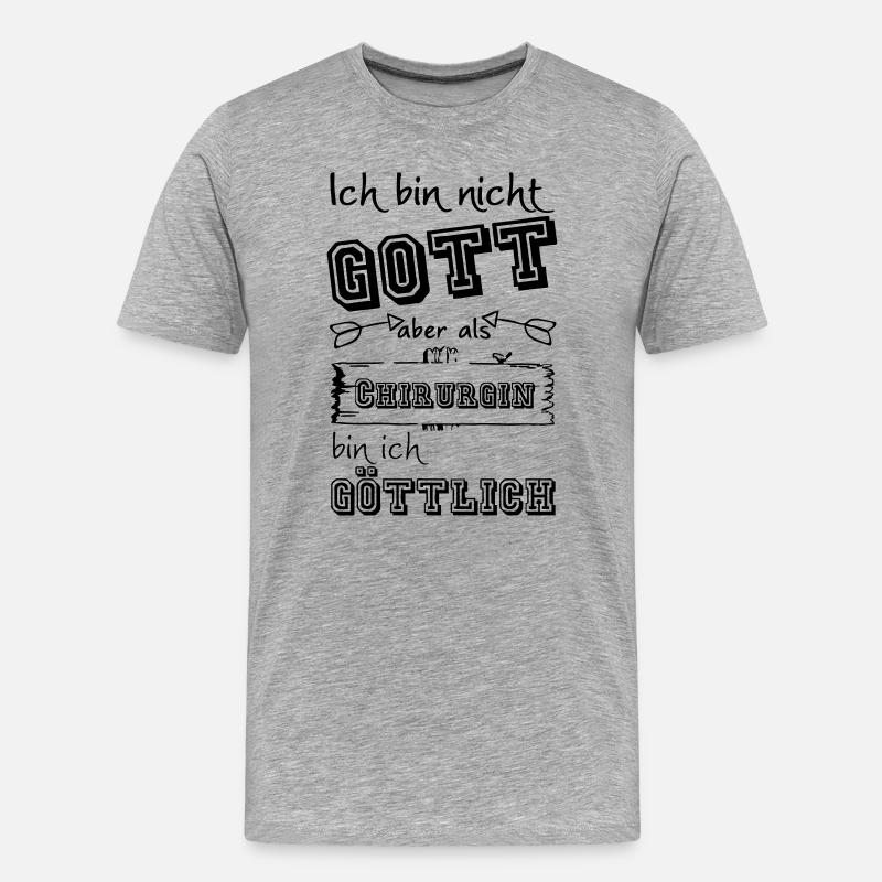 Göttliche Chirurgin Geschenk - Männer Premium Bio T-Shirt - Grau meliert