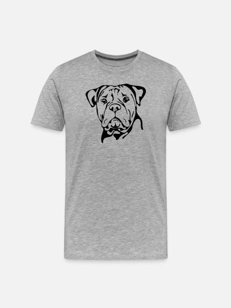 GAMMEL ENGELSK BULLDOG OEB Wilsign's hunde - Herre Premium T-shirt økologisk - grå meleret