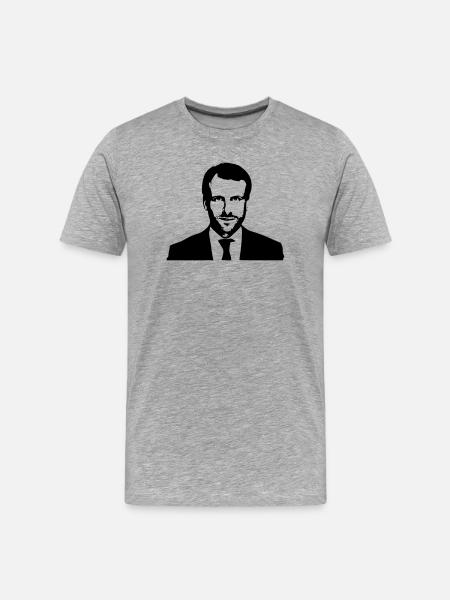 Macron Président - T-shirt bio Premium Homme - gris chiné