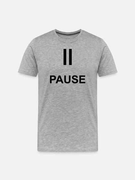 Pause Auszeit Geschenk Statement - Männer Premium Bio T-Shirt - Grau meliert