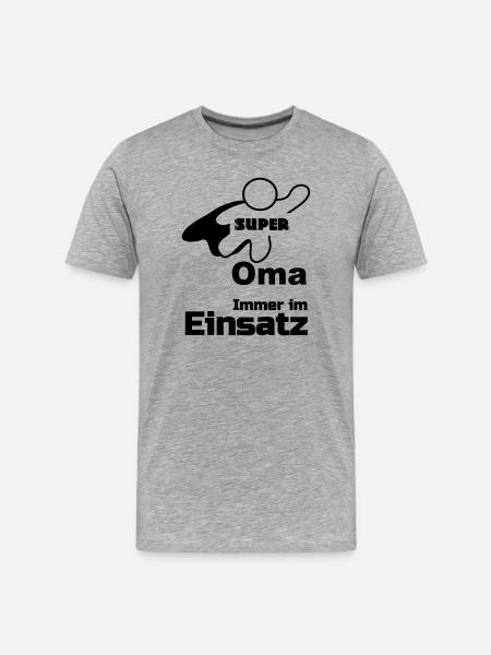 Super Oma Geschenk - Männer Premium Bio T-Shirt - Grau meliert
