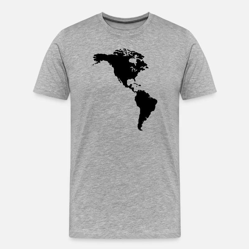 Amerika - Männer Premium Bio T-Shirt - Grau meliert
