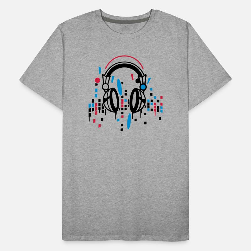 Kopfhörer Equalizer Zeichnung Männer Premium Bio T-Shirt
