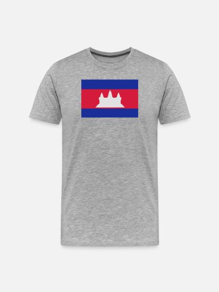 Flag of Cambodia - Men's Premium Organic T-Shirt - heather grey