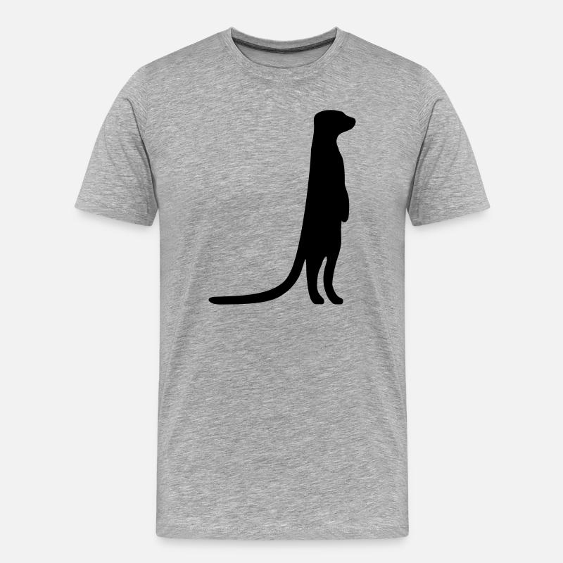 witziges Erdmännchen neugierig tierisch - Männer Premium Bio T-Shirt - Grau meliert
