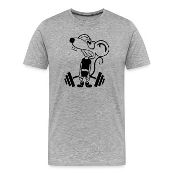 Pump Maus kontur 1c - Men's Premium Organic T-Shirt - heather grey - Front - Damien (186cm)