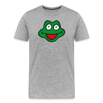 grenouille - T-shirt bio Premium Homme - gris chiné - Devant - Damien (186cm)