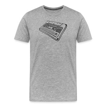Cassette - T-shirt bio Premium Homme - gris chiné - Devant - Damien (186cm)