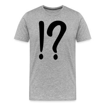 Fragezeichen - Männer Premium Bio T-Shirt - Grau meliert - Vorne - Damien (186cm)