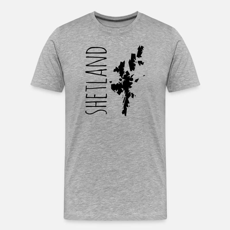 Shetland Islands - Männer Premium Bio T-Shirt - Grau meliert