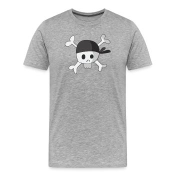 pirate - T-shirt bio Premium Homme - gris chiné - Devant - Damien (186cm)
