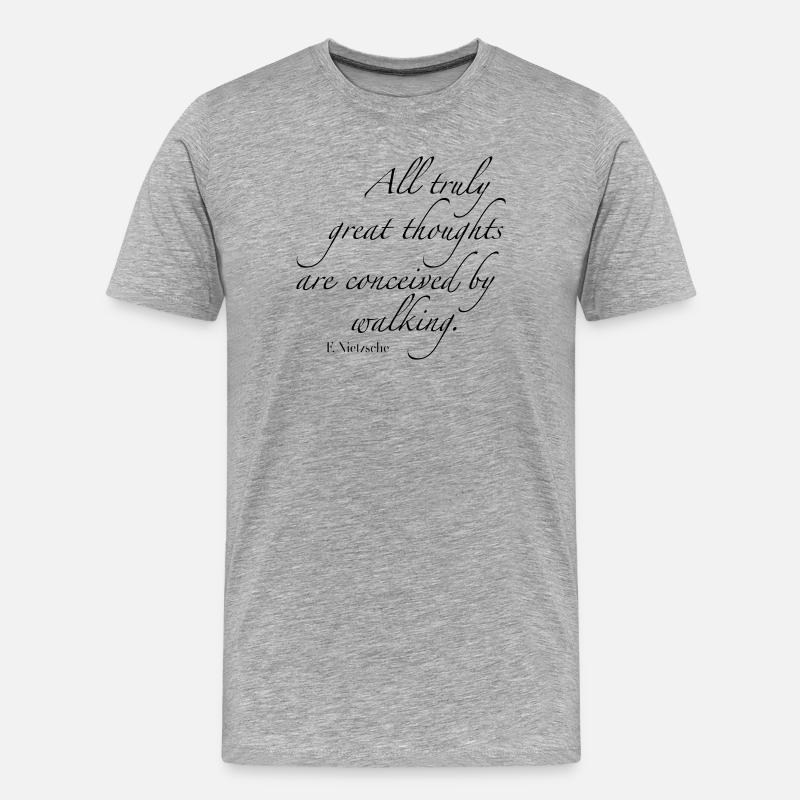 wandern - Männer Premium Bio T-Shirt - Grau meliert