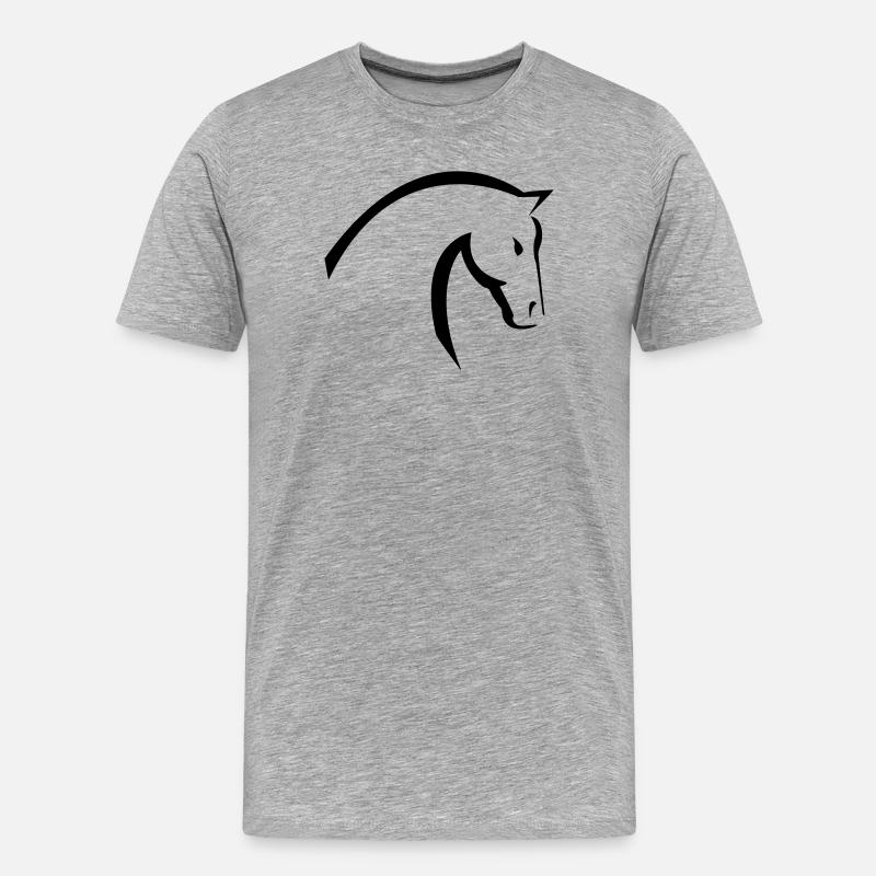 Pferd - Männer Premium Bio T-Shirt - Grau meliert