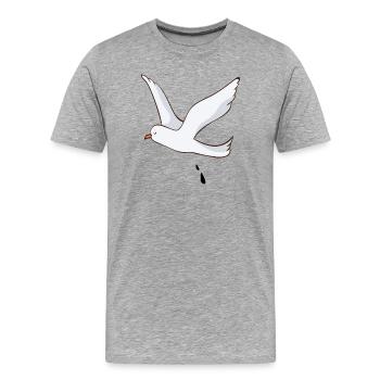 La mouette - T-shirt bio Premium Homme - gris chiné - Devant - Damien (186cm)